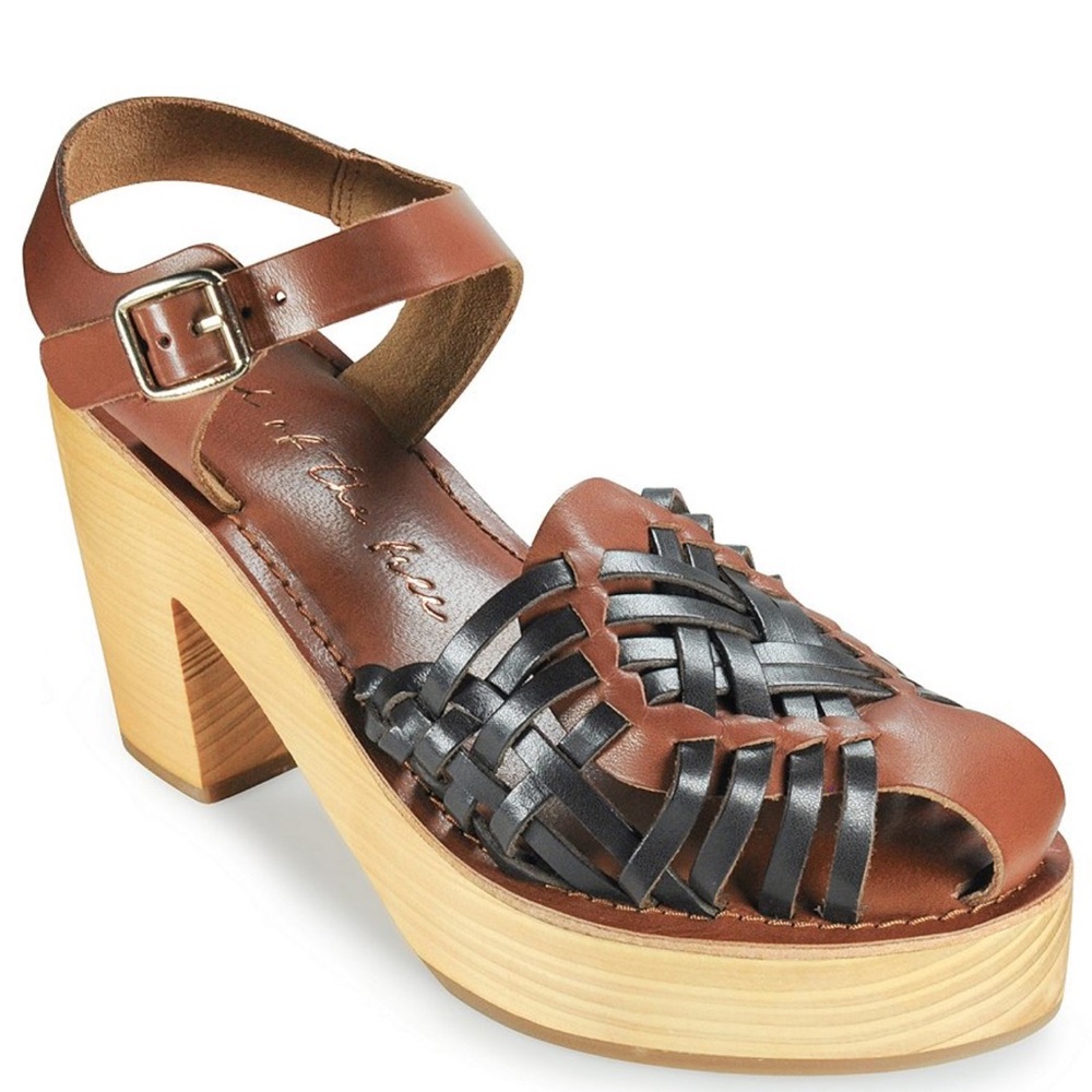 Magnolia Cognac Leather Woven Clog